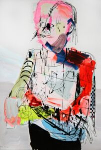 Caballero de brazos cruzados Acrylique encre papier 2016