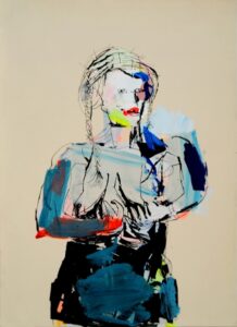Mujer1_ Acrílico tinta papel 70x100 cm. 2016