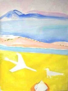 Bahía amarilla, 2010. Mixta sobre papel. 140 x 100 cm.