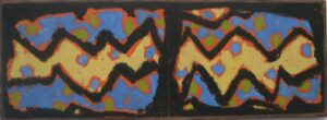 Celeste y limón entreverados, 2000. Óleo sobre papel/tabla. 22,5 x 62 cm.