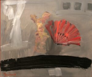 Flotación Flamenca Óleo sobre lienzo. 60 x 70 cm.