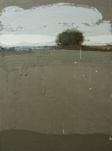 Paisaje con árbol, 2013. 195 x 146 cm. Técnica mixta sobre lienzo.